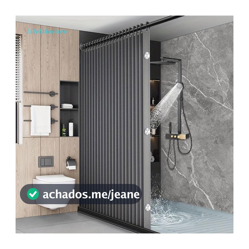 # Cortina De Chuveiro Magnética Dobrável Banho À Prova D'água Banheira Moderna Curtai [lifelikestore.br]