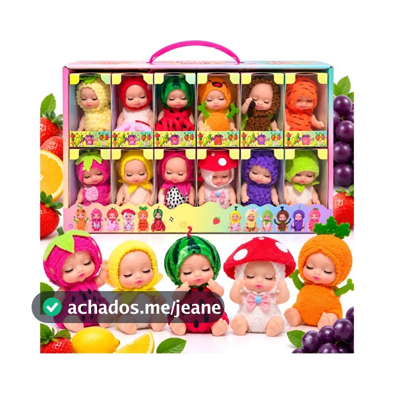 Kit 12 ou 6 Mini Bonecas Bebe Reborn Realista Infantil Baby High Lovery Doll Coleção Bichinhos Safari