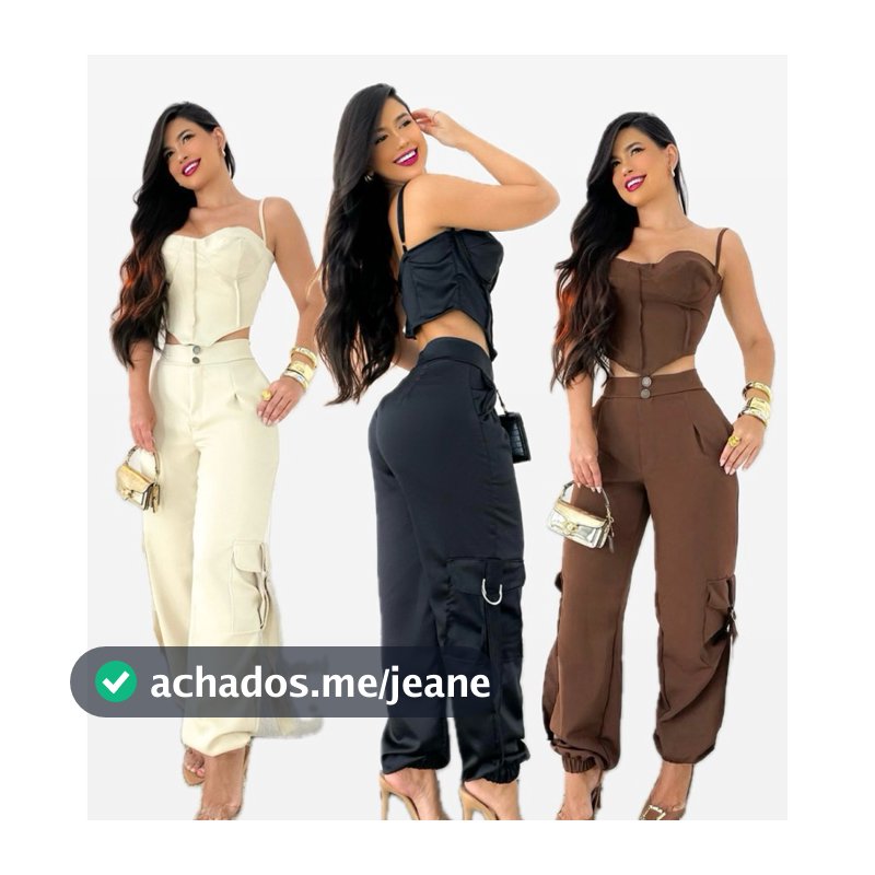 Conjunto  Calça cargo jogger + CORSET Tecido alfaiataria premium