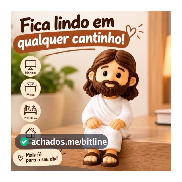 Mini Jesus Cristo Sentado 4cm – Boneco Decorativo para Mesa, Monitor, Prateleira e Nicho | Presente Religioso
