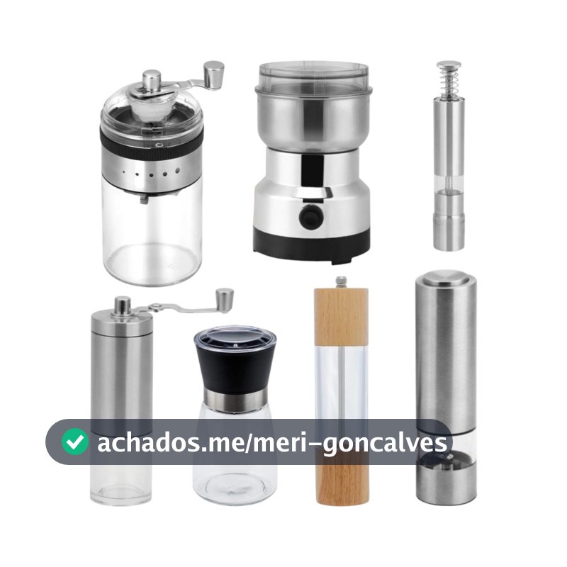 Moedor de Grãos Café Pimenta Especiarias – Modelos Elétrico 110V, Manual e Inox