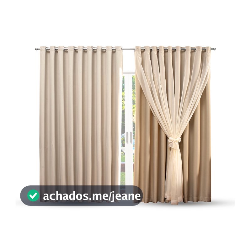 cortina blackout com voil forro 6,00 x 2,70 metros para quarto sala e decoração casa blecaute