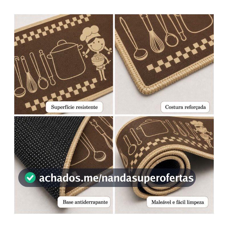 Jogo De Tapete Passadeira Cozinha Belga Emborrachado Antiderrapante