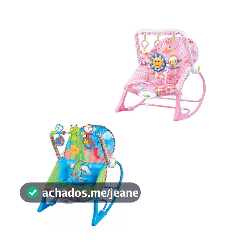 Cadeirinha Descanso Bebê Musical Rosa Azul Até 18kg Vibratória