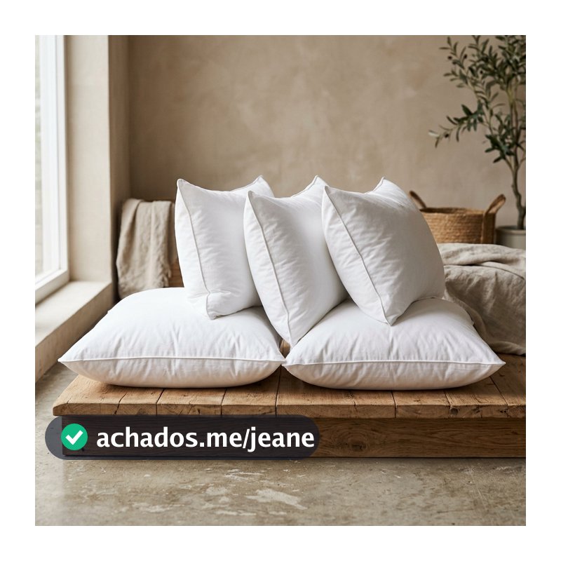 Kit 6 Travesseiro Pluma de Ganso Descanso Antiacaro 70x50cm Luxo Sintético