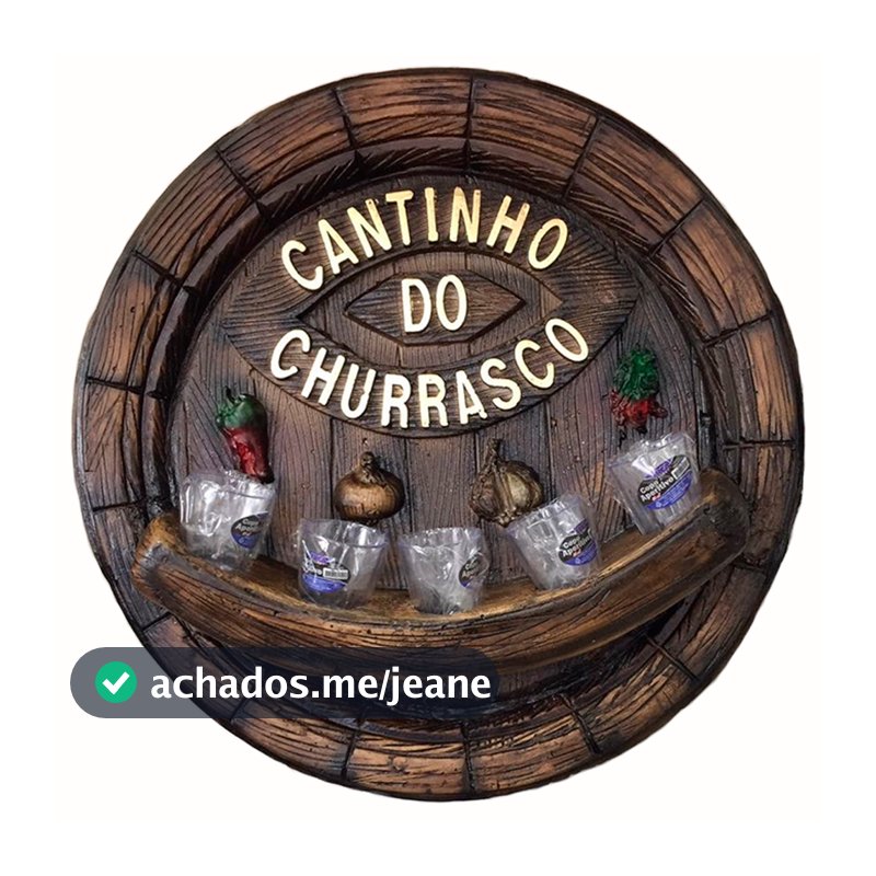 Pingômetro Placa Tampa de Barril Decorativa Cantinho do Churrasco - 5 Copos