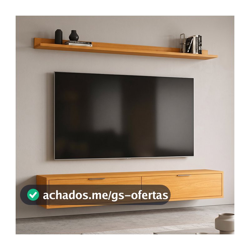 Rack Tv 65 Pol. Suspenso 160cm 2 Portas Lila Cinamomo Z49   - Mpozenato