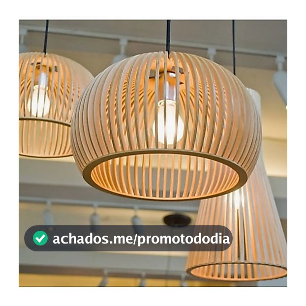 Pendente Luminária De Teto Lustre De Madeira Vintage Bivolt Cor Natural - 1 Bc / Sf
