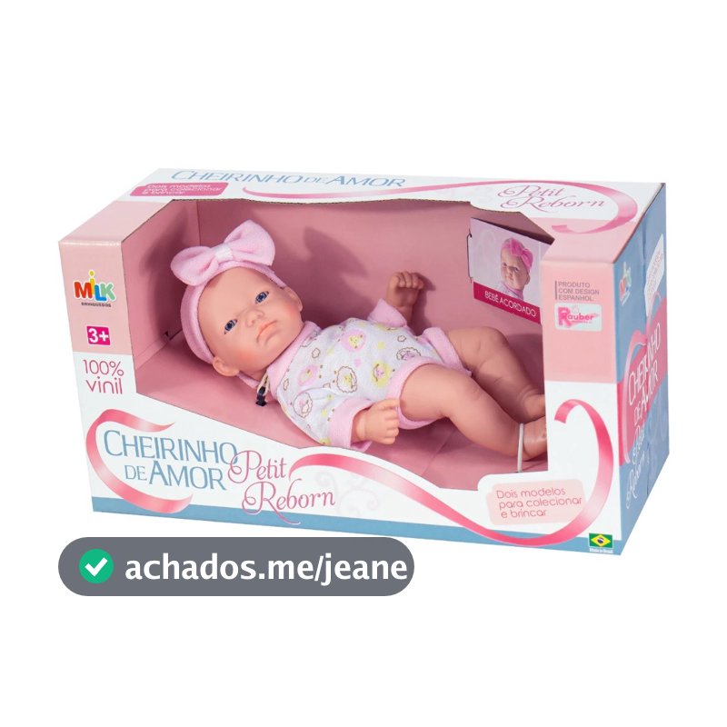 Boneca Petit Reborn Bebe Realista Cheirinho de Amor Meninas