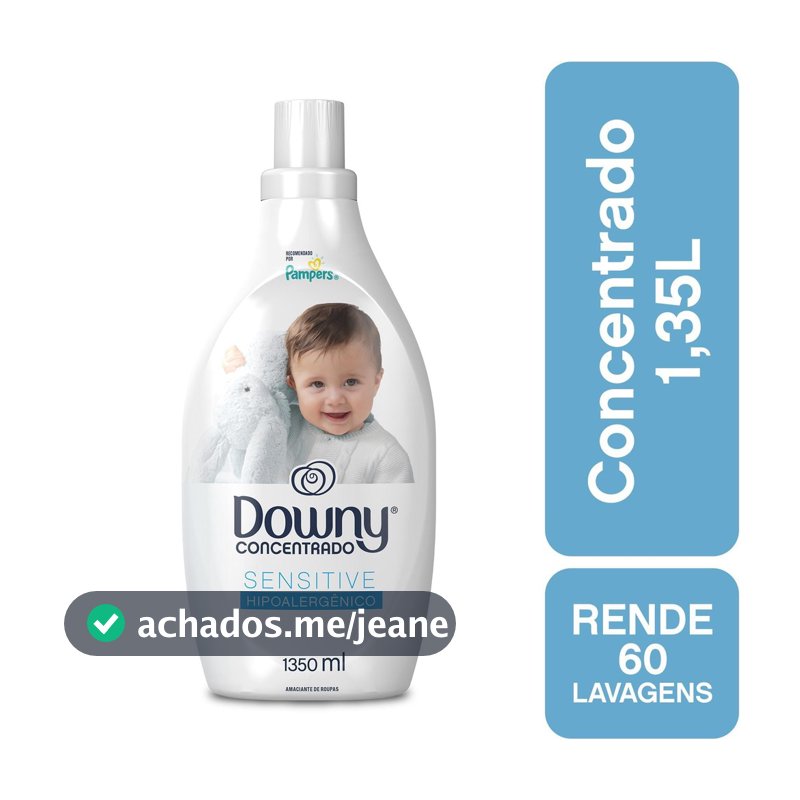 Amaciante Downy Concentrado Sensitive Hipoalergênico para Roupa de Bebê 1,35L
