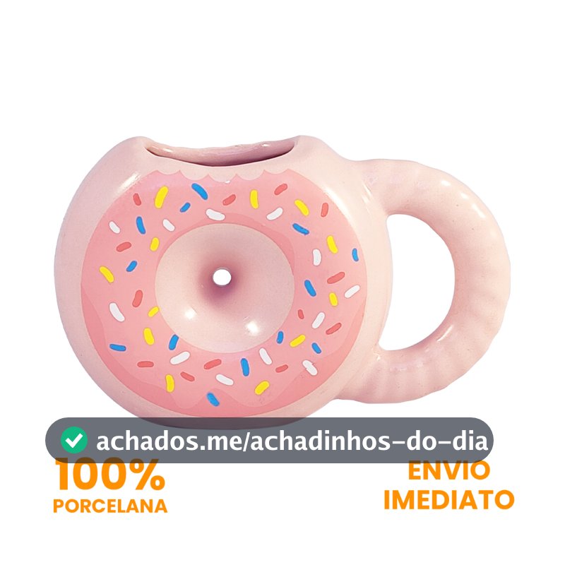 Caneca de Porcelana  Rosa Decorativa Donuts 300ml Simpsons