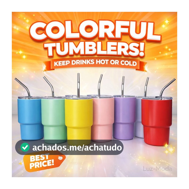 Kit 5-20 Mini Copos Térmicos Inox 60ml com Canudo 🥤 Taça p/ Vinho | Brindes e Festas