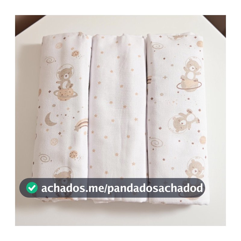 Cueiro para Bebê 03 Unidades 50 cm x 80 cm Bublim