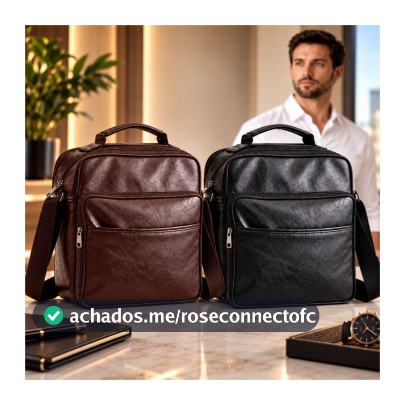 Pasta Executiva Masculina Couro Sintético Premium Bolsa Tiracolo Trabalho