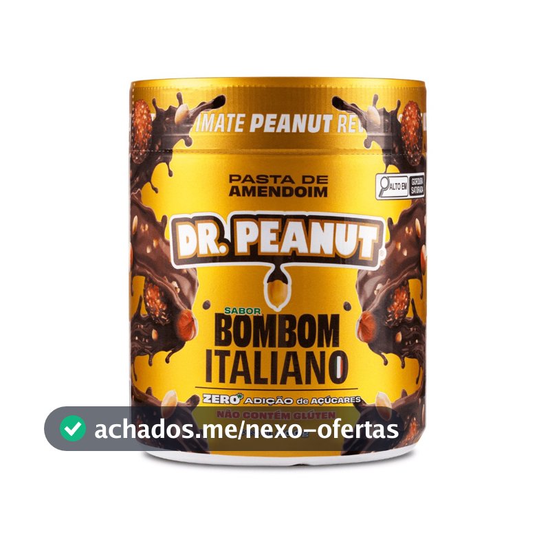 Pasta De Amendoim Com Whey Protein Dr. Peanut Sabor Bombom Italiano 600g