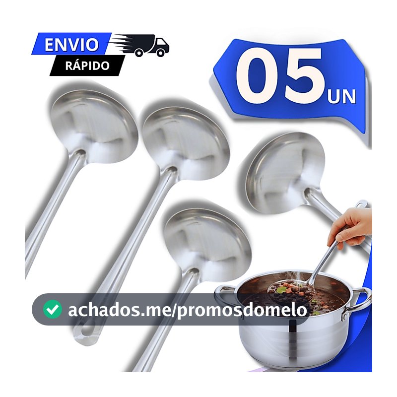 Conchas Sopa Feijão Caldos Aço Inoxidável 23 Cm Cozinha Restaurante Buffet Resistentes Utensílios
