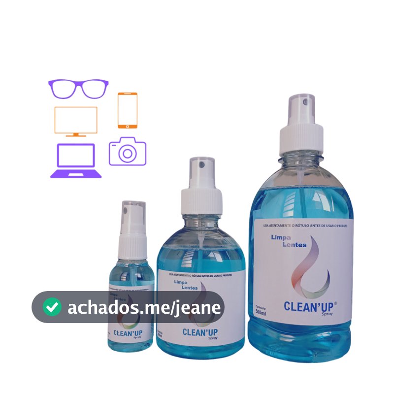 Limpa Lentes Clean`Up 50ml, 250ml, 500ml  Para Óculos Celular Computador Tablet