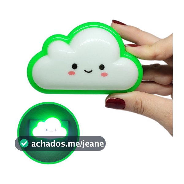 Abajur Luz Para Quarto Bebê Tomada Infantil Bivolt Luminária Led Abajur de Tomada Luminária Infantil formato de Nuvem