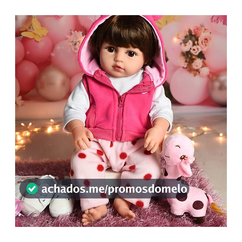 Bebê Reborn Girafinha Boneca 48cm Sweetie Reborn