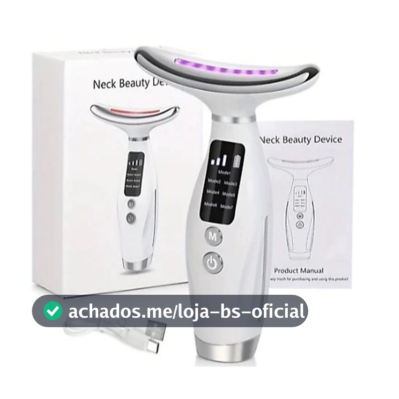 Massageador Portátil Beleza Pele Firmeza Pescoço Led de 7 Modos para Rosto e Pescoço