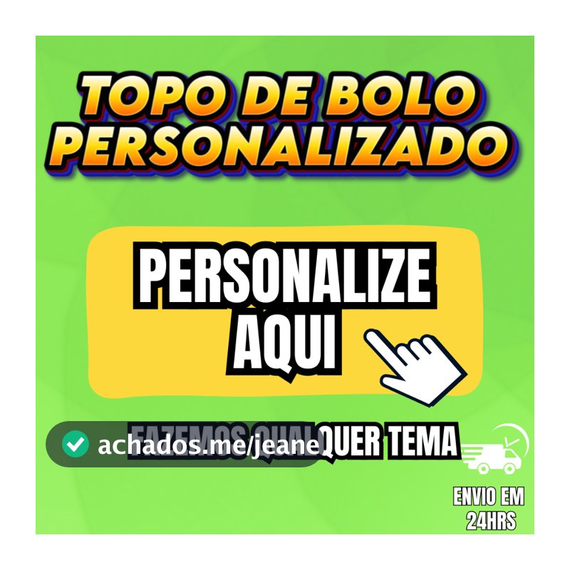 Topo topper de bolo personalizado QUALQUER TEMA