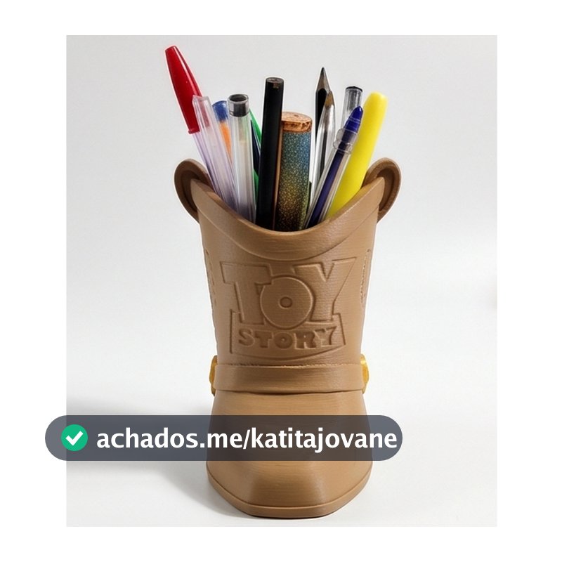 Porta Treco Organizador De Mesa Escritório Caneta Lápis tema Woody - Toy Story
