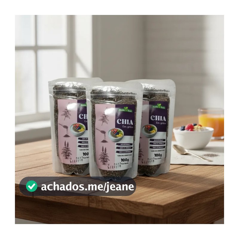 Katry Kit 3 Semente De Chia Grãos Fibra Omega3 Minerais 100g