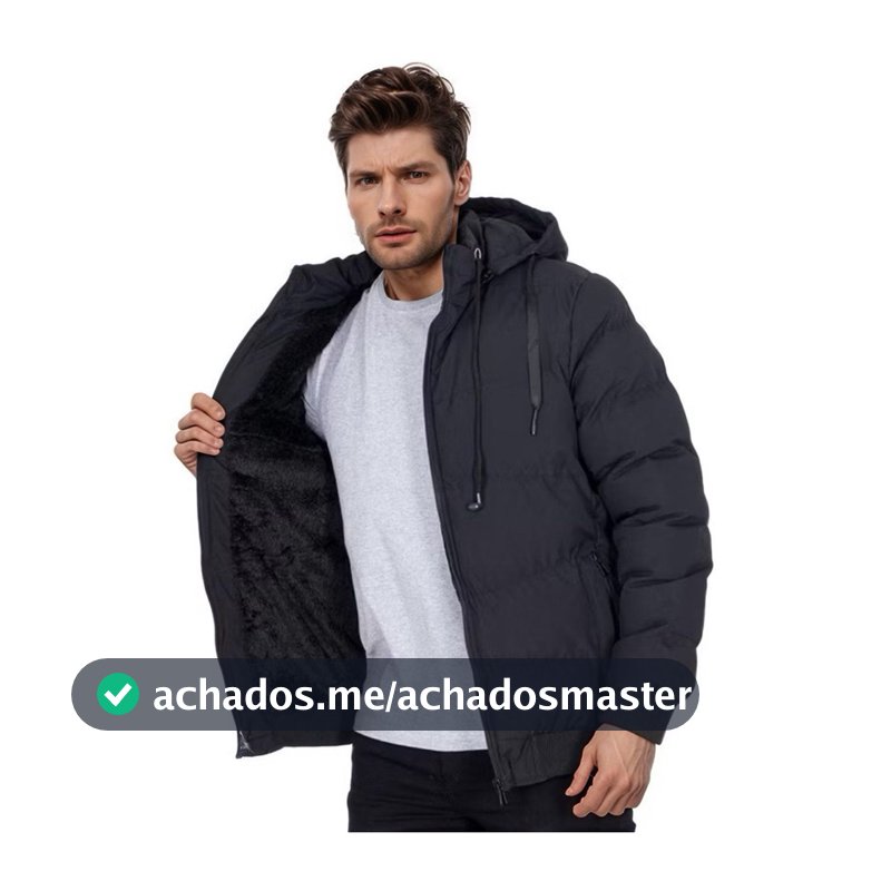 Jaqueta Puffer Bobojaco Masculino Pelunciado Impermeável Casaco Metalassê