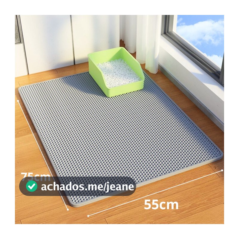 Tapete Higiênico para Caixa de Areia de Gatos Anti Sujeira Coletor Antideparrante 55x75