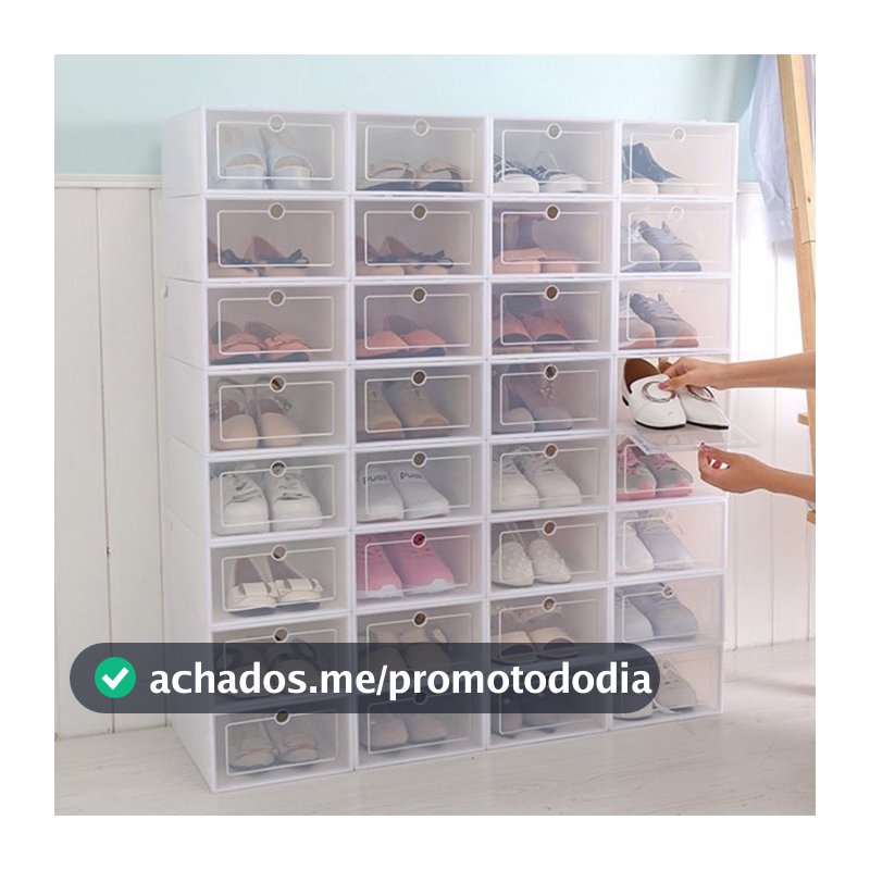KIT 10 Caixa Organizadora Sapateira Sapato Tenis Empilhavel ( ATENÇÃO !Nosso anuncio não tem videos)