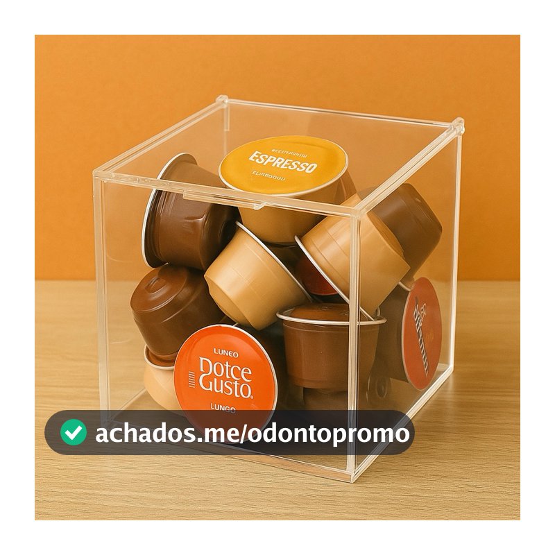 Caixa Porta Organizador de Capsula Cafe Acrílico Elegante Organização Cristal Transparente