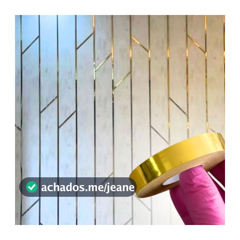 Fita 1CM Adesiva Dourada Lisa 10M Decoração De Tetos Parede Piso Resistente 1UNIDADE