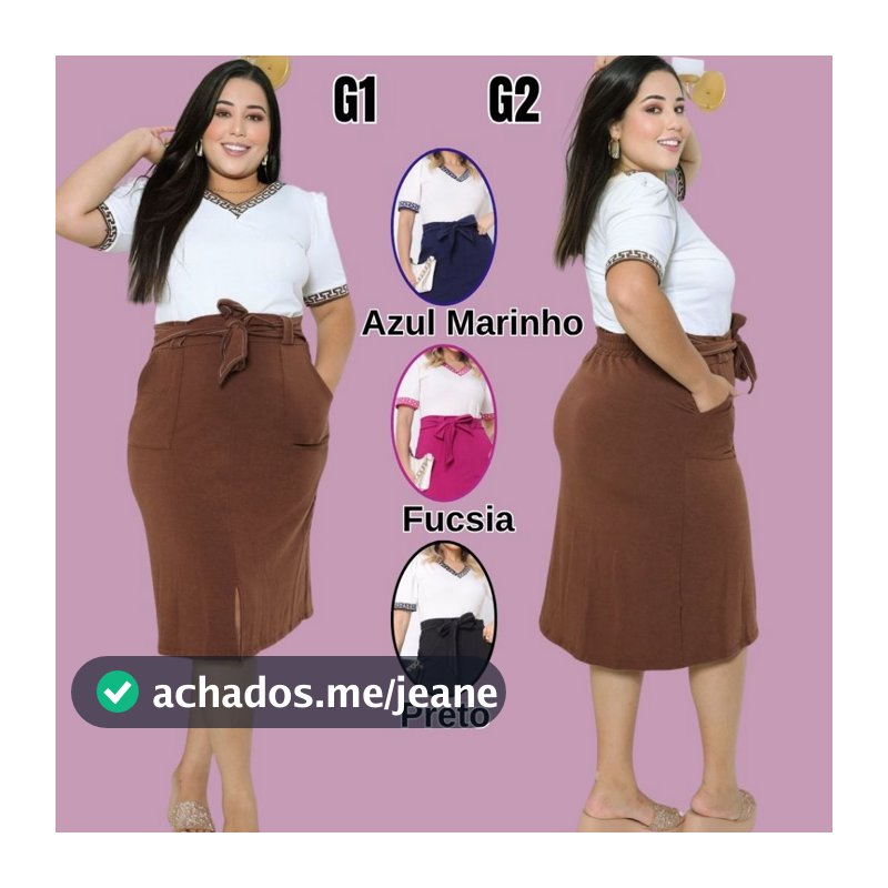 Conjunto Femenino Social Moda Evangelico Plus Size  saia midi e blusa decote v verão Elegante