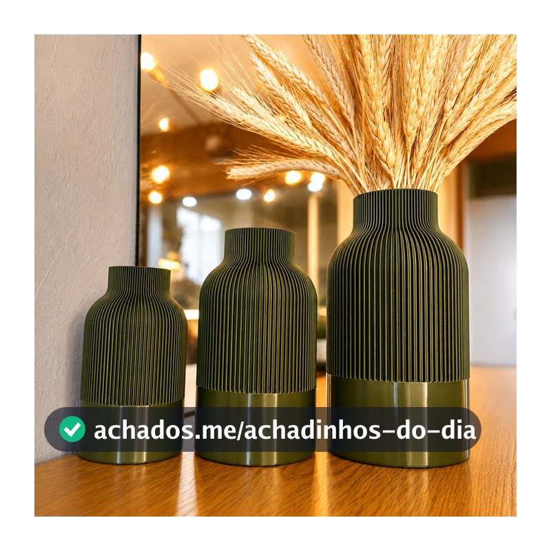 Kit 3 Vasos Decorativos Modernos  Design Elegante para Decoração Sala e Aparador - Impressão 3D