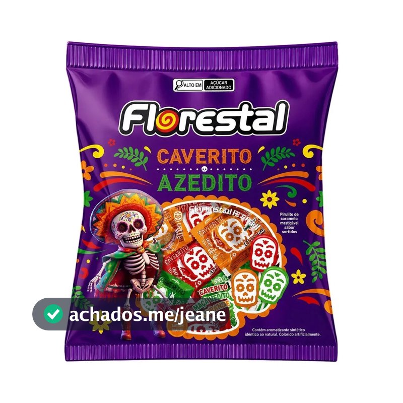 50 Pirulitos Caverito Azedito Halloween Caveira Mexicana 6g