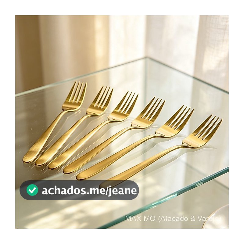 6/12/18 Conjuntos Garfo De Sobremesa Cabo Liso Cor Dourada Design Ergonômico Garante Conforto Durante O Uso Estrutura Mo