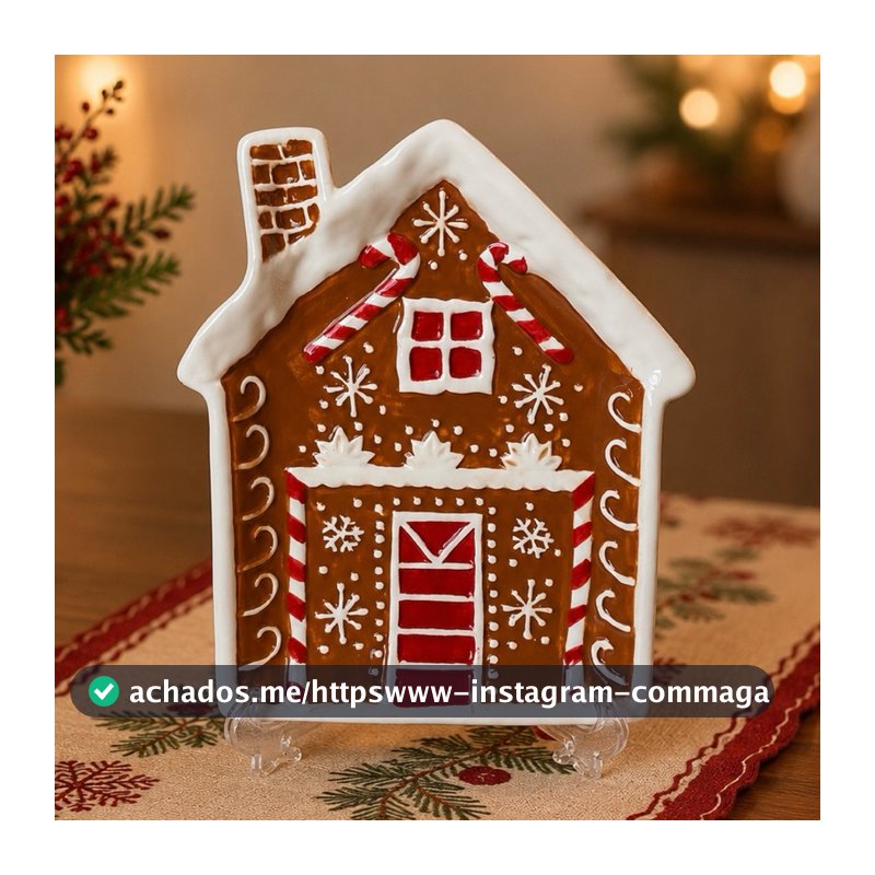 Bandeja De Porcelana Petisqueira de Natal Decoração Pratos Mesa Posta Natalina