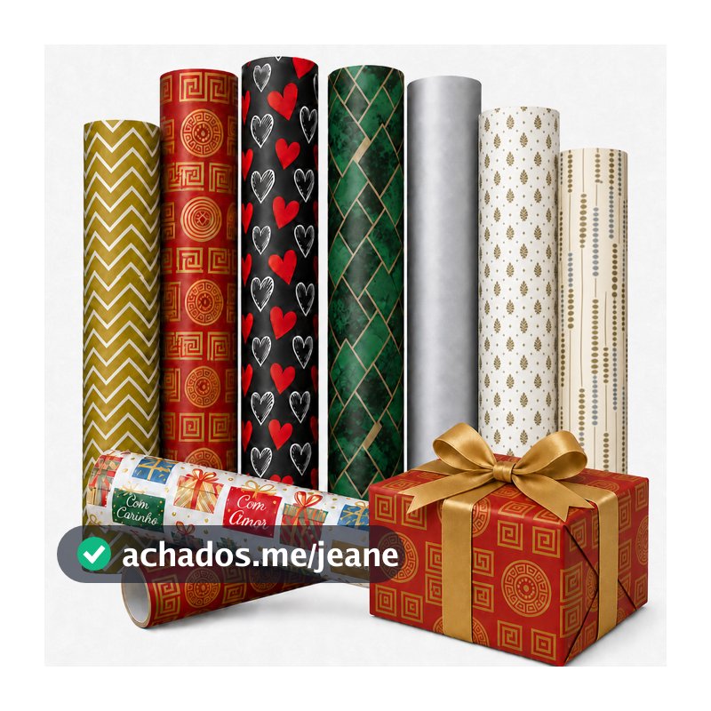 Papel De Presente Bobina 60cm X 100m Masculino Feminino Neutro Casual Bobina Couchê Rolo Estampa