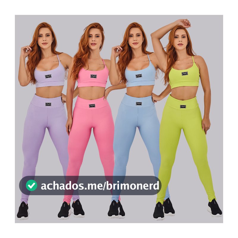 Conjunto Academia Feminino Top com Alças Finas + Legging Cós Alto, Compressão Premium AVA Fitness AURA