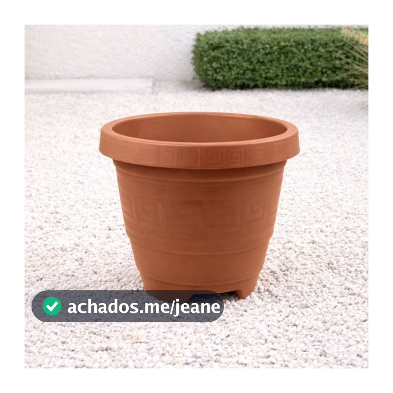 Kit 6 Vaso Redondo EG 26L Preto Terracota Café Areia Para Plantas Jardim Decorativo Grande Resistente Multiuso Exterior