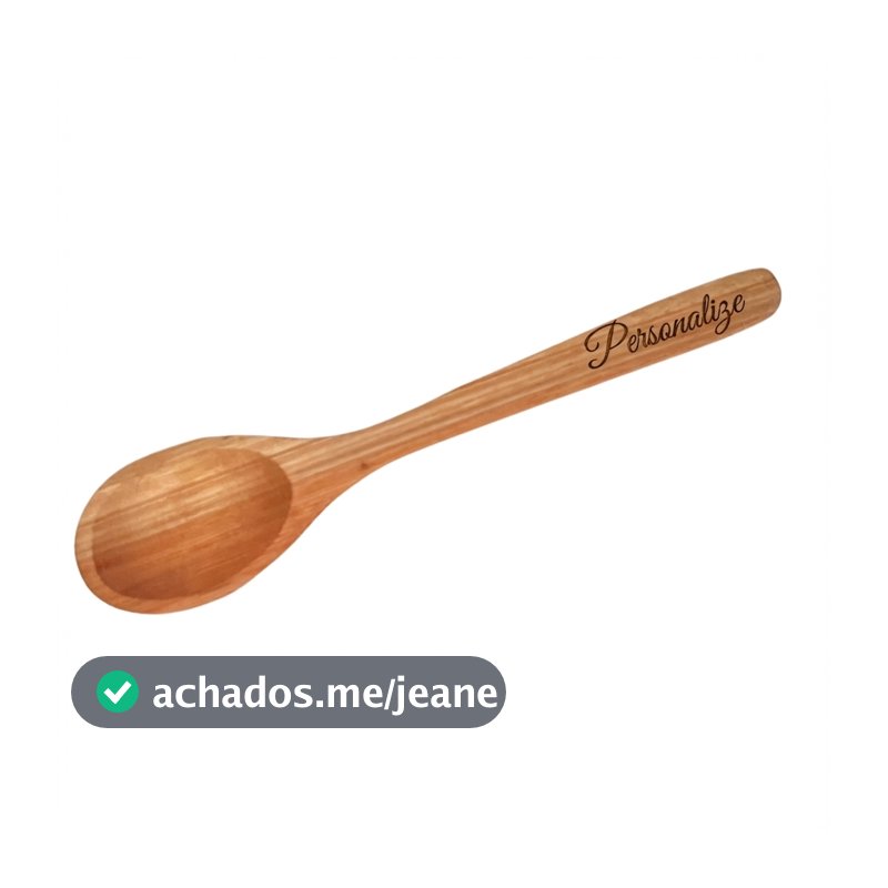 Kit 10 ou 50 Colheres De Pau Em Madeira Maciça 25cm Para Cozinha Personalizada