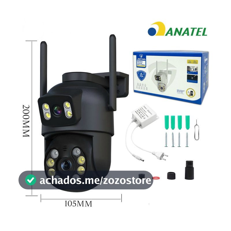 Câmera de segurança YOOSEE IP66 Wi-Fi com lente dupla e sensor de movimento 360° ANJGG