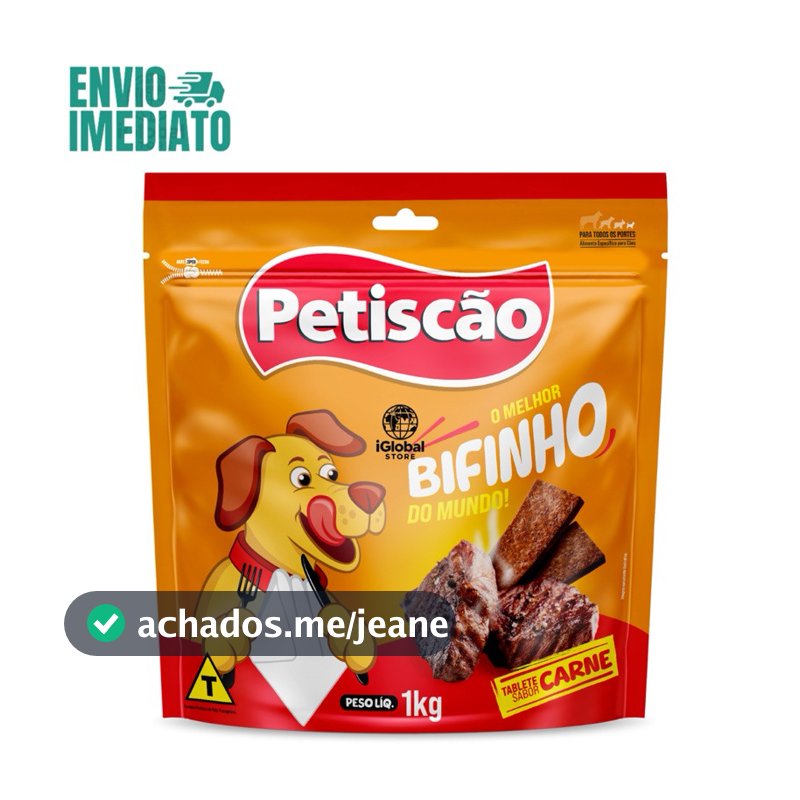 Bifinho para Cães Adultos Petiscão Carne 1kg - Frete Rápido - ENVIO IMEDIATO