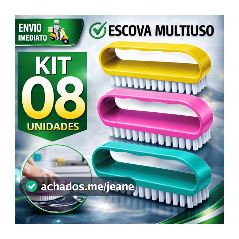 Combo Escovas Multiuso com Alça 7cm para Lavar Tênis Sapatos Roupas  Escovinha Limpeza Casa Utilidades