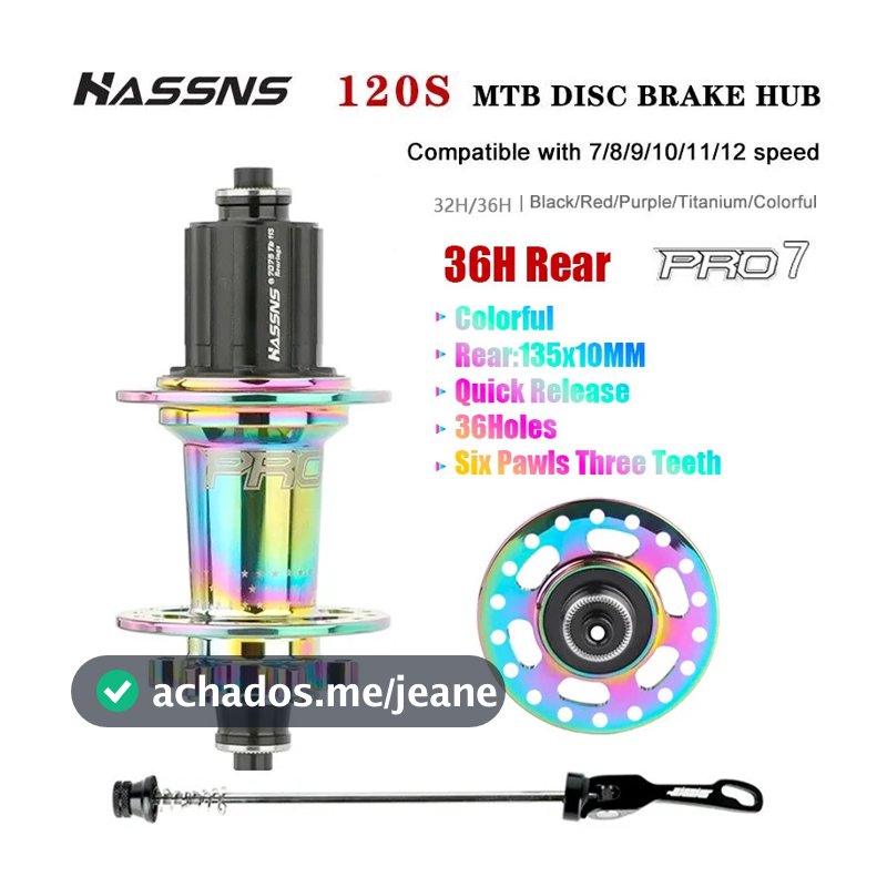 Cubo De Rolamento Para Mountain Bike HASSNS-Pro7 , 32 Furos , 36 Traseiro 32h , Barulhento De Rolamentos De Bicicleta ,