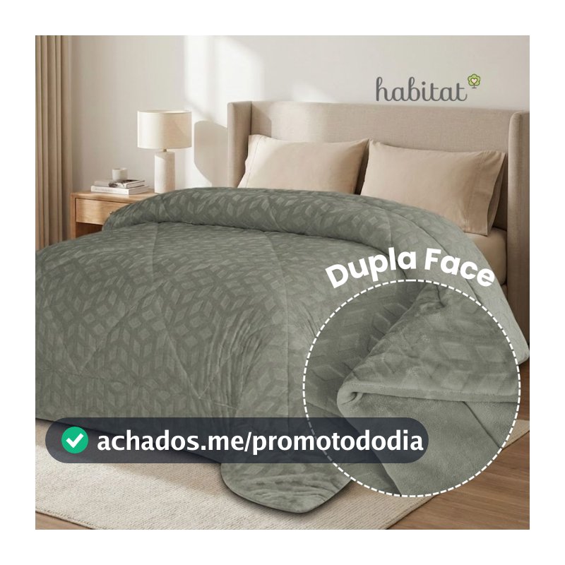 Coberdrom Edredom Queen Dupla Face Extra Macio Grosso Quentinho e Confortável Habitat