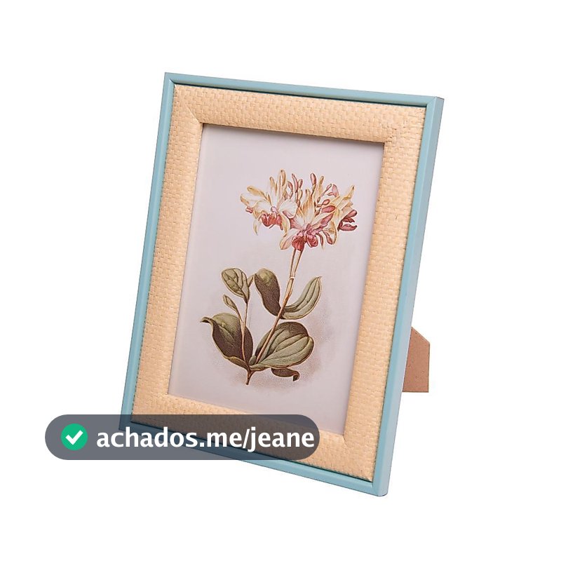 Porta-Retrato Trançado Rústico 15cm x 20cm Azul MDF