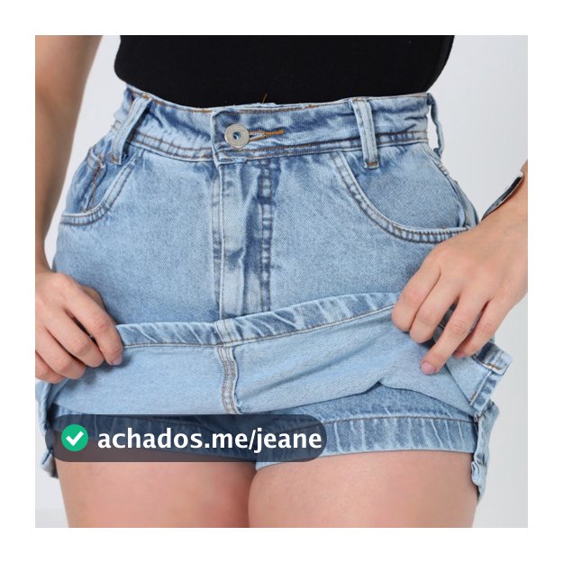 Shorts Saia Jeans Cintura Alta Modelador 100% Algodão Jorts Feminino Tendência Moda Gringa