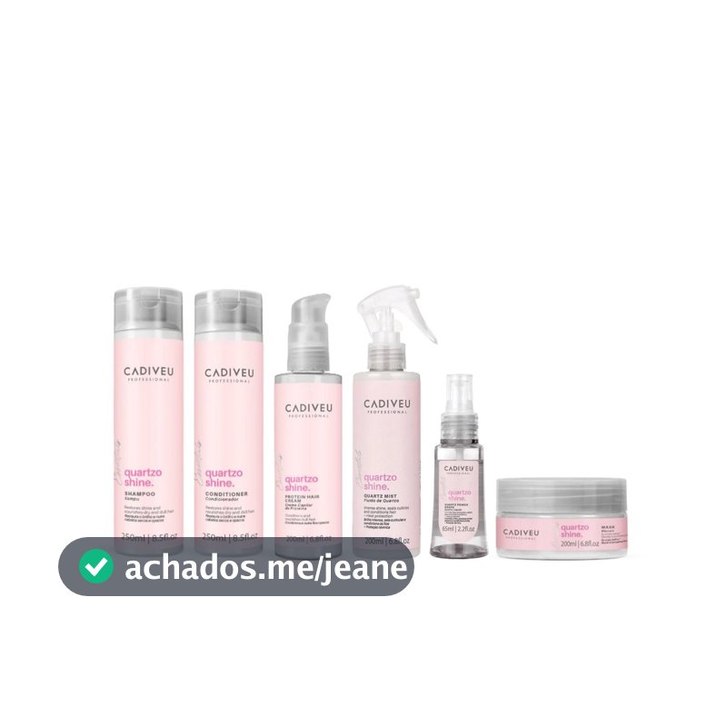 Cadiveu Kit Quartzo Shine Shampoo + Condicionador + Máscara+ Proteína + Fluído e Óleo