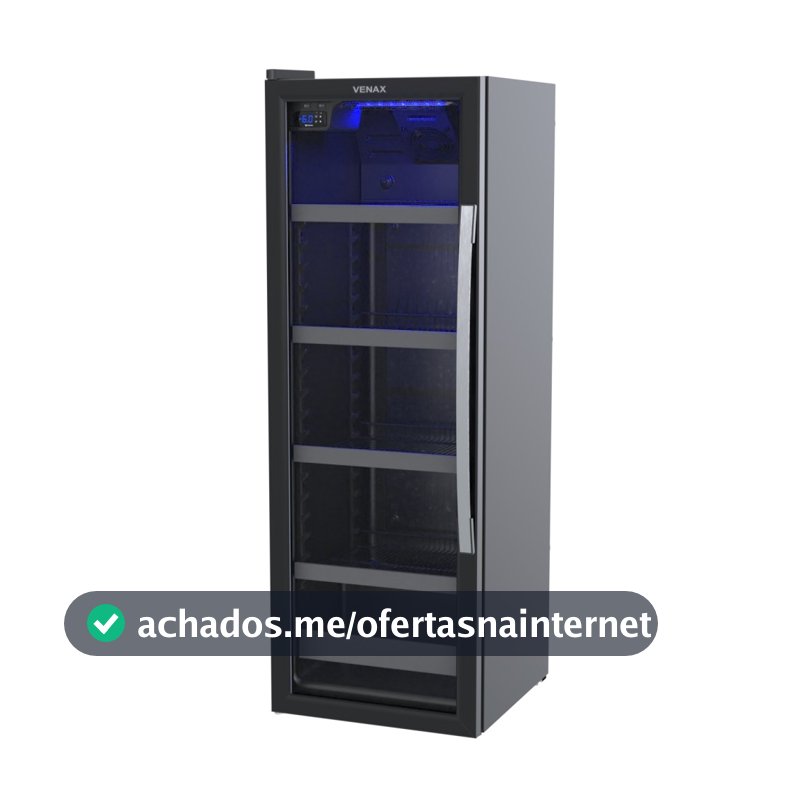 Cervejeira Expositora Venax Porta Invertida Blue Light 209L Preto